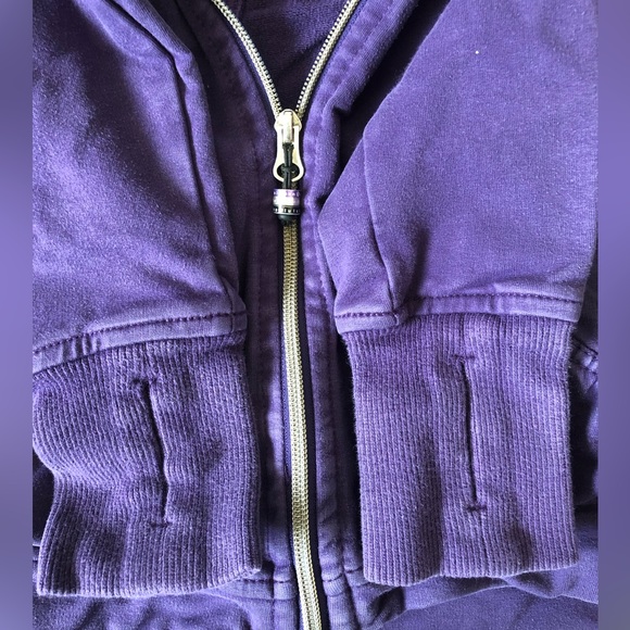 LULULEMON Scuba Zip Up Purple Jacket Ruffle Hoodie Sz 6 w/ Thumbholes - Picture 4 of 8